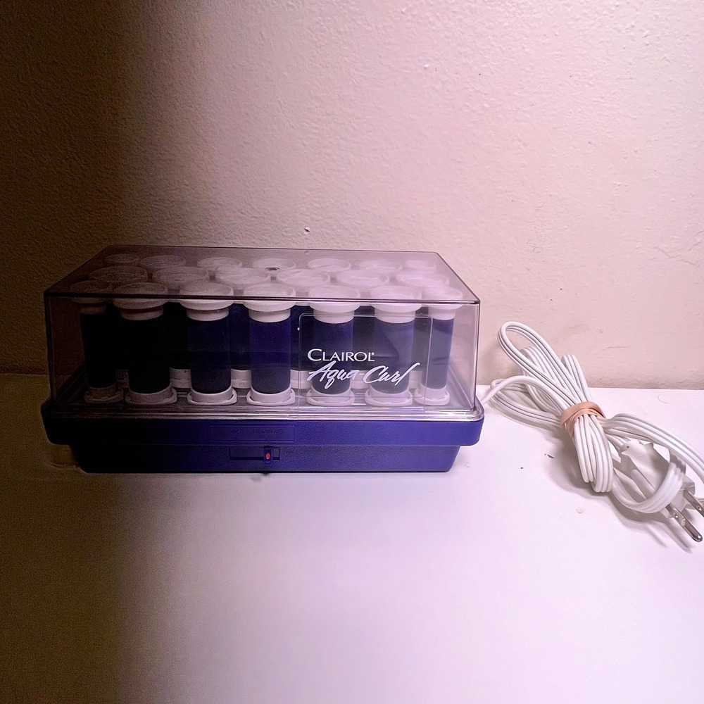Clairol K-40 Aqua-Curl Steam Hairsetter Blue 20 Velvety Rollers Vintage 1992 - Picture 7 of 16